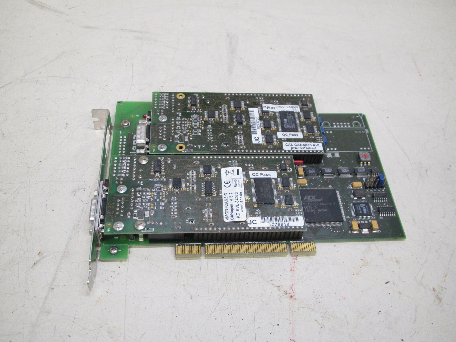 Janz Can-PCI/K20 V3.2 w/ 2x VMOD-ICAN 3/O Circuit Board Used Free Shipping