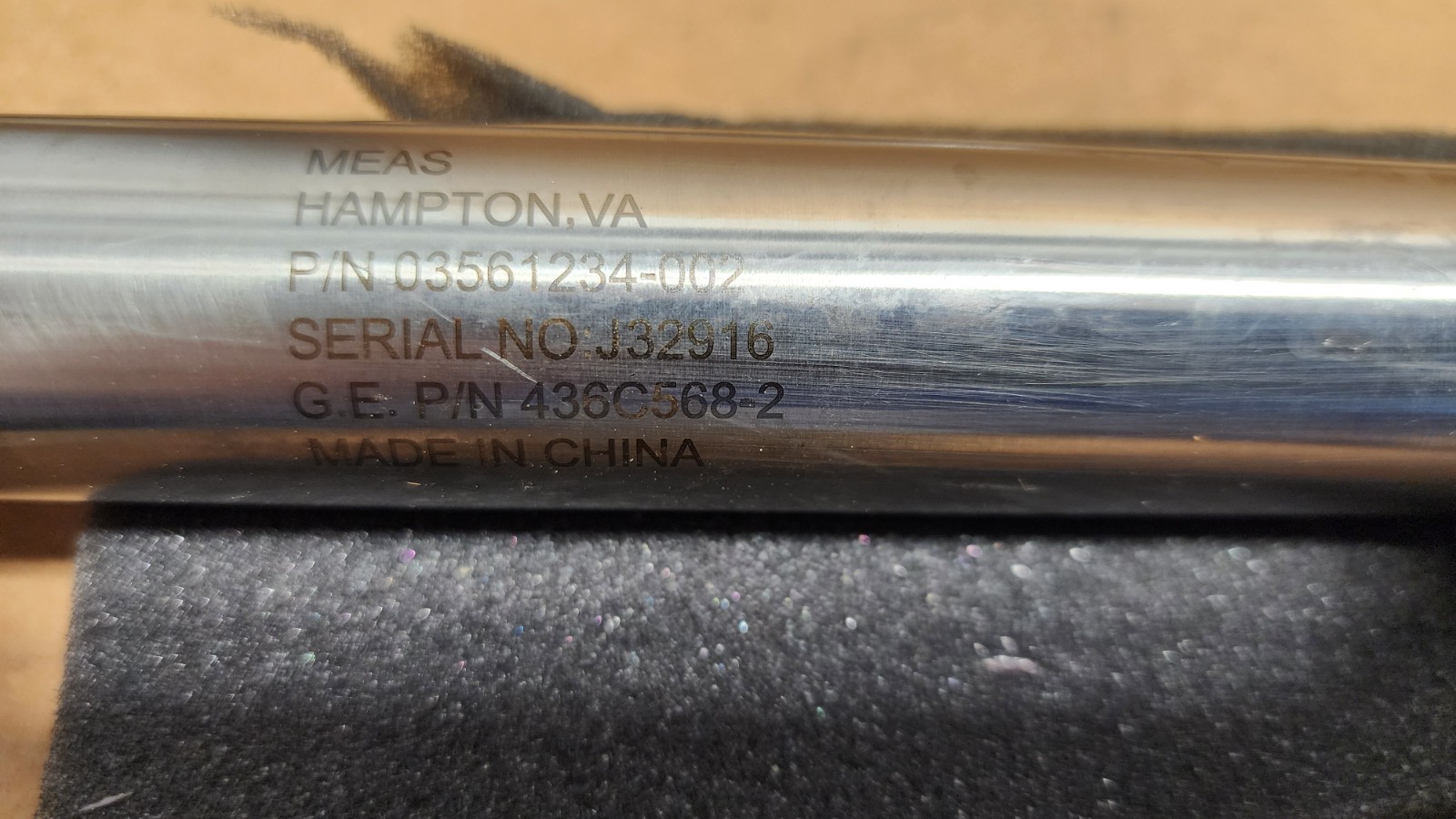 TE Connectivity 436C568P0002 Linear Position Sensor Transducer LVRT-3784 NOS PI