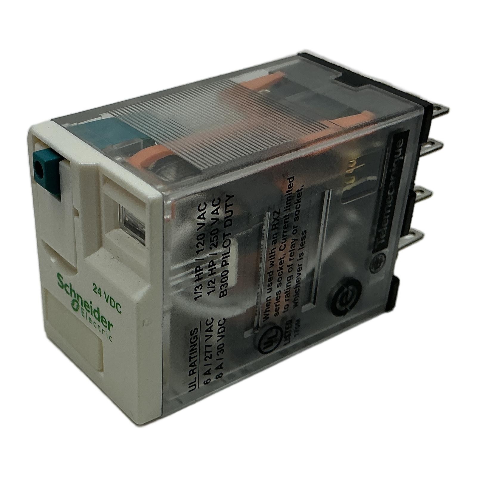 RXM4AB1BD SCHNEIDER ELECTRIC, Schneider Electric Miniature Plug-in Relay 24VD…