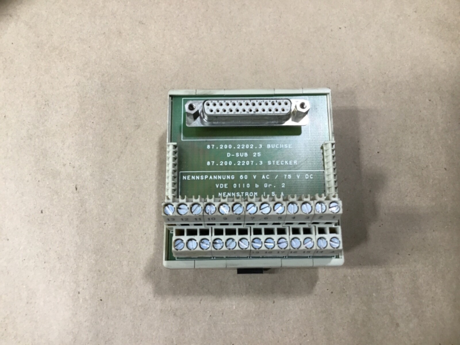 Wieland Conversion Module 87.200.2202.3 D-Sub 25 #26I72