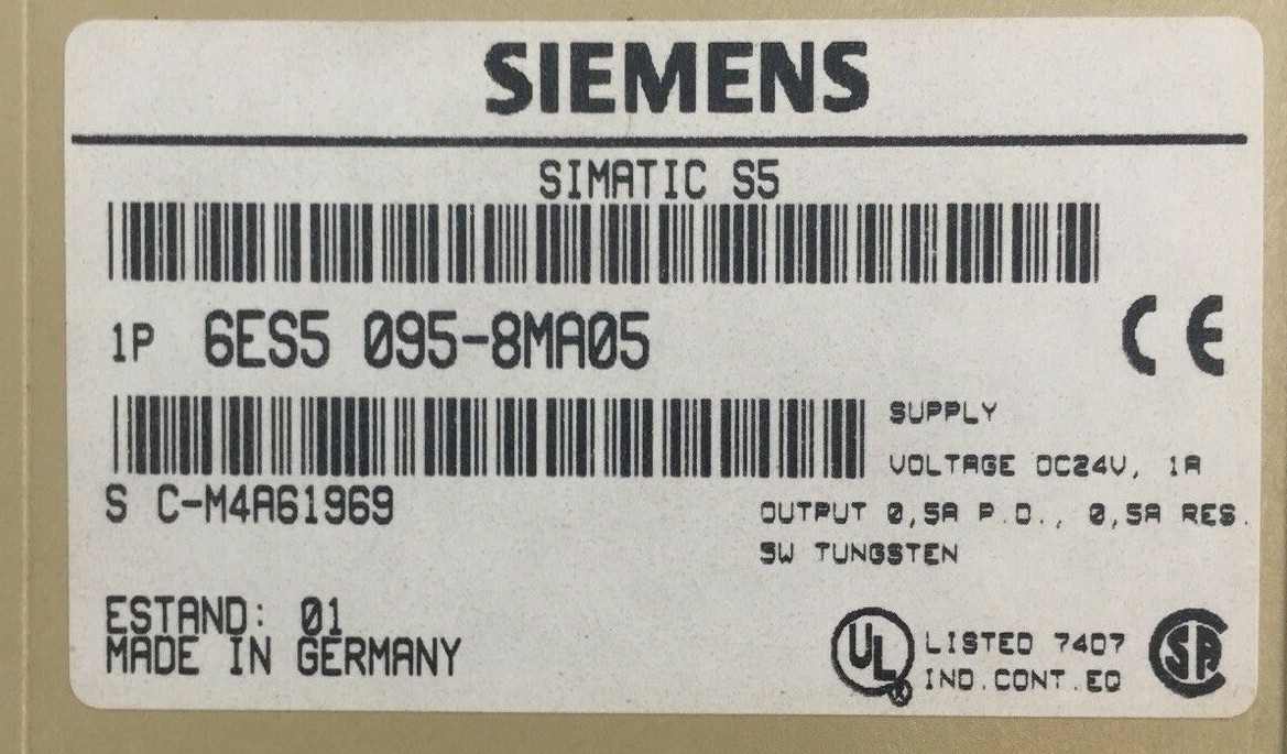 SIEMENS 1P 6ES5 095-8MA05 PROGRAMMABLE CONTROLLER SIMATIC S5 MODULE