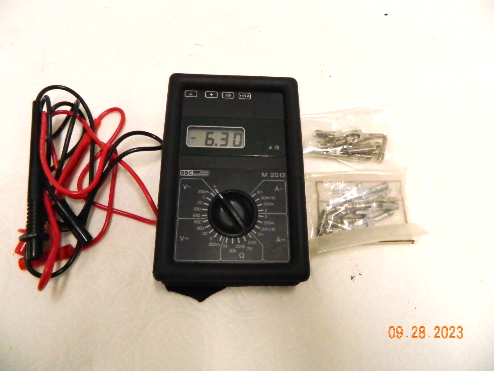 BBC Goerz Metrawatt Meter M 2012 with Cables and Tips made in West Germany