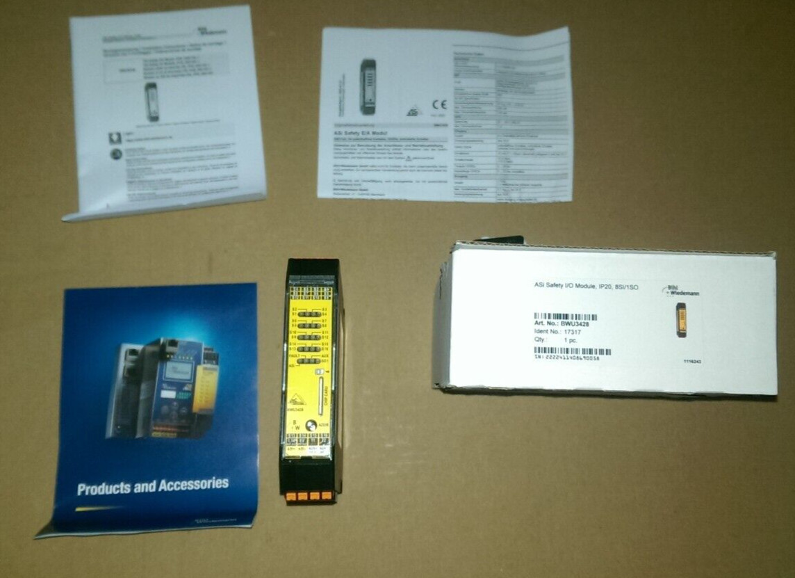 Bihl + Wiedemann BWU3428 ASi Safety I/O Module, IP20, 8SI/1SO Power Module CPU
