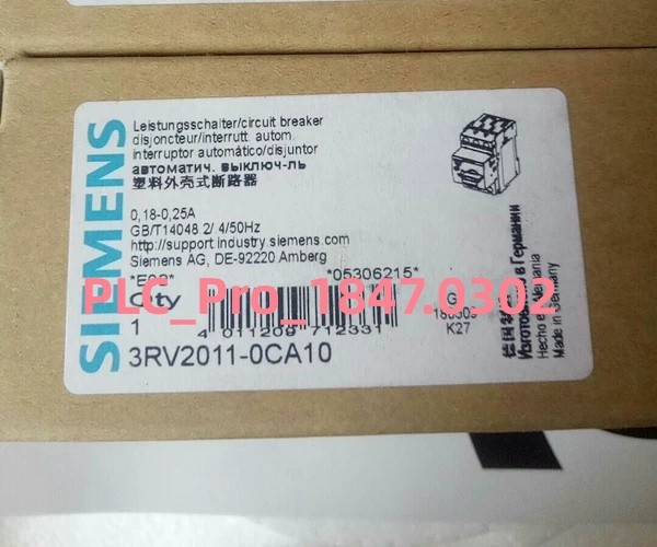 1PCS Brand New SIEMENS 3RV2011-0CA10 Circuit Breaker 0.18-0.25A Fast shipment