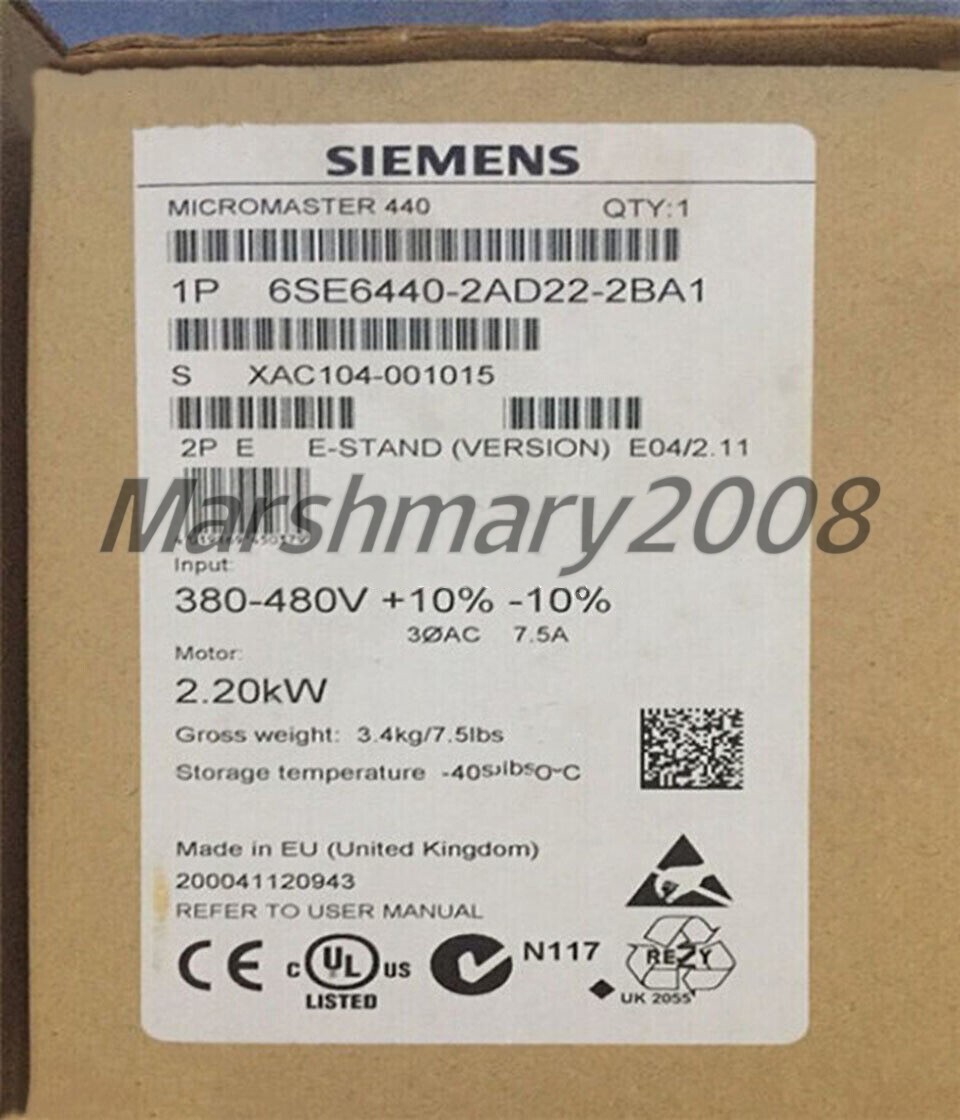 6SE6 440-2AD22-2BA1 NEW SIEMENS 6SE6440-2AD22-2BA1 MICROMASTER 440 Inverter