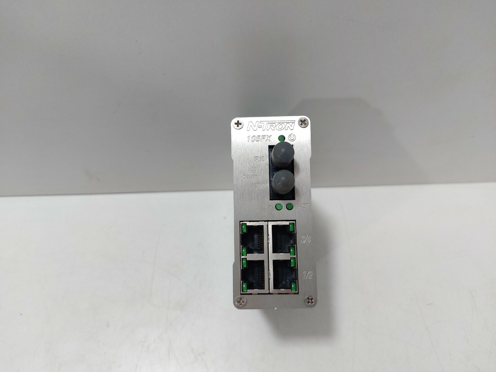 N-Tron 105FX-ST Ethernet Switch , Volts 10-30V, Amps 0.60A