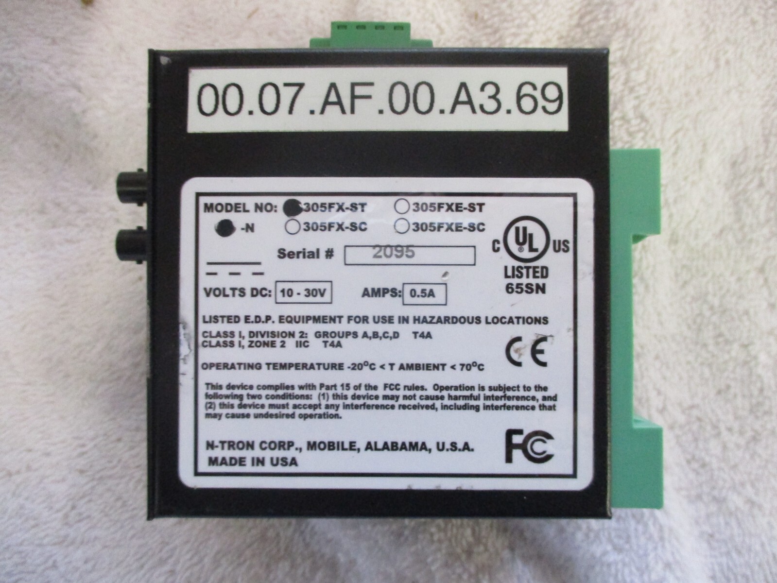 N-TRON Ethernet Switch 10-30V 305FX-ST