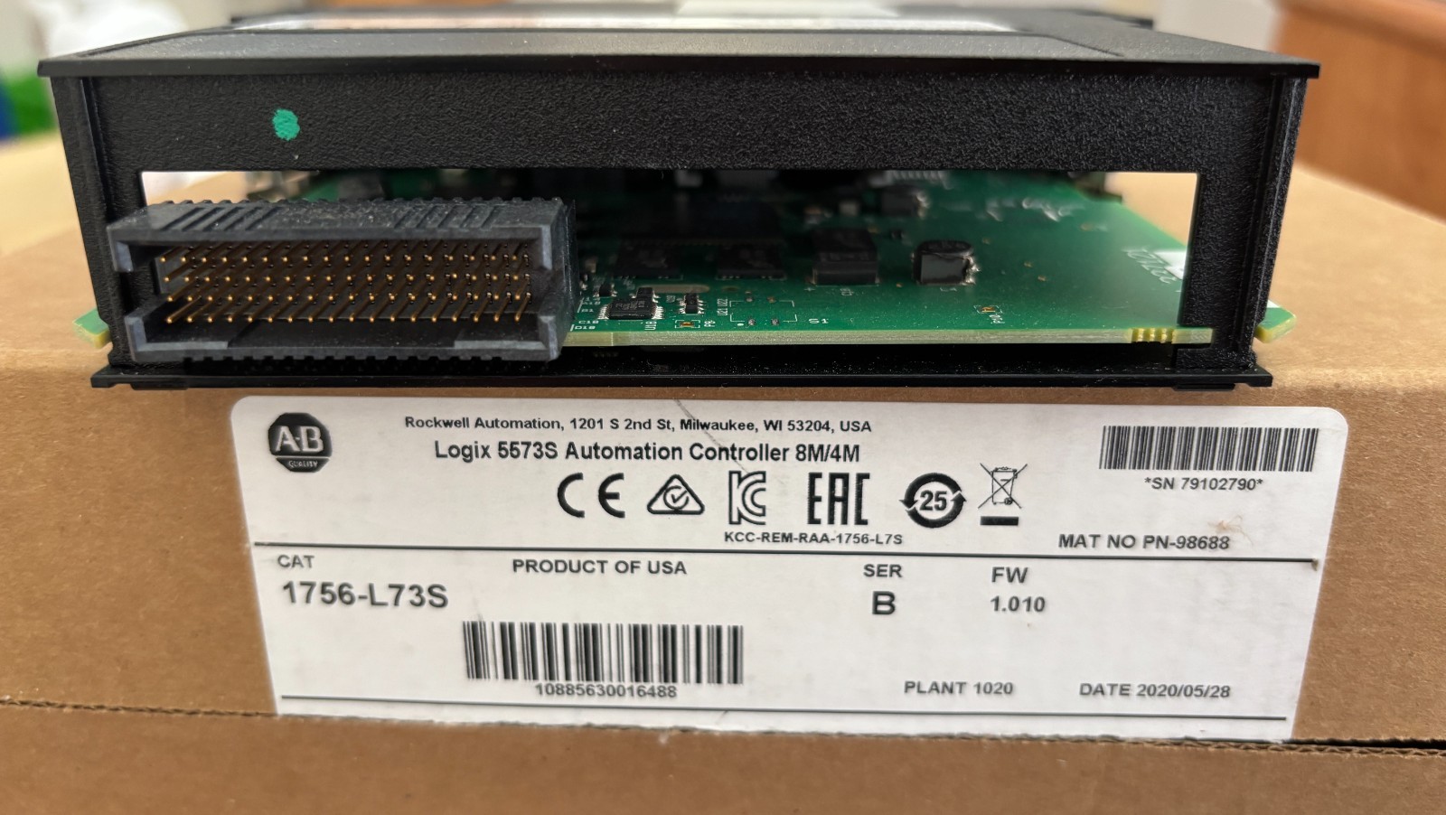 AB 1756-L73S Ser B New Open Box Only Used for testing