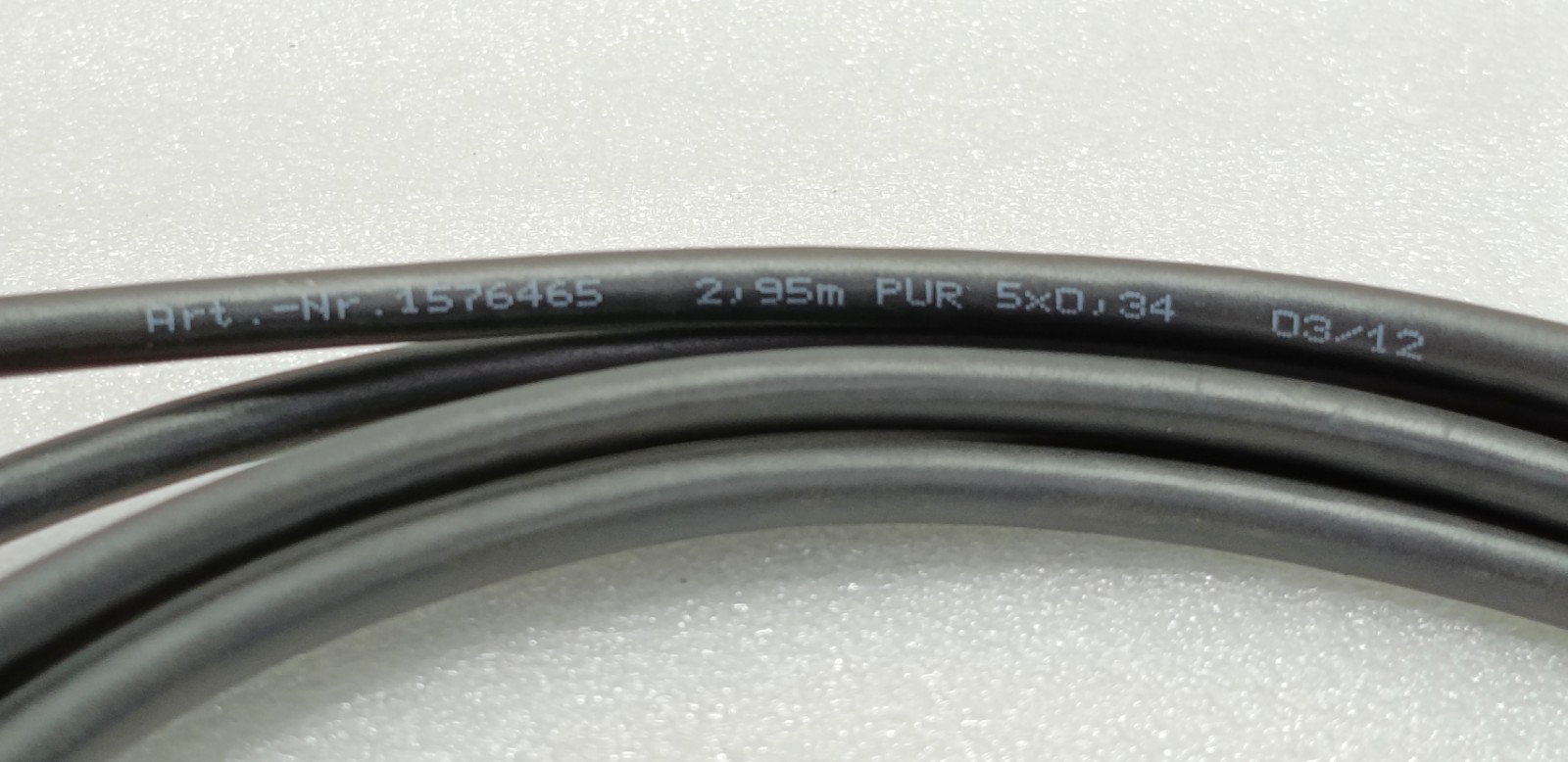 Phoenix Contact 1576465 M12 Female 5-Pin Cable 2.95m PUR SENSOR EYE UV-E014