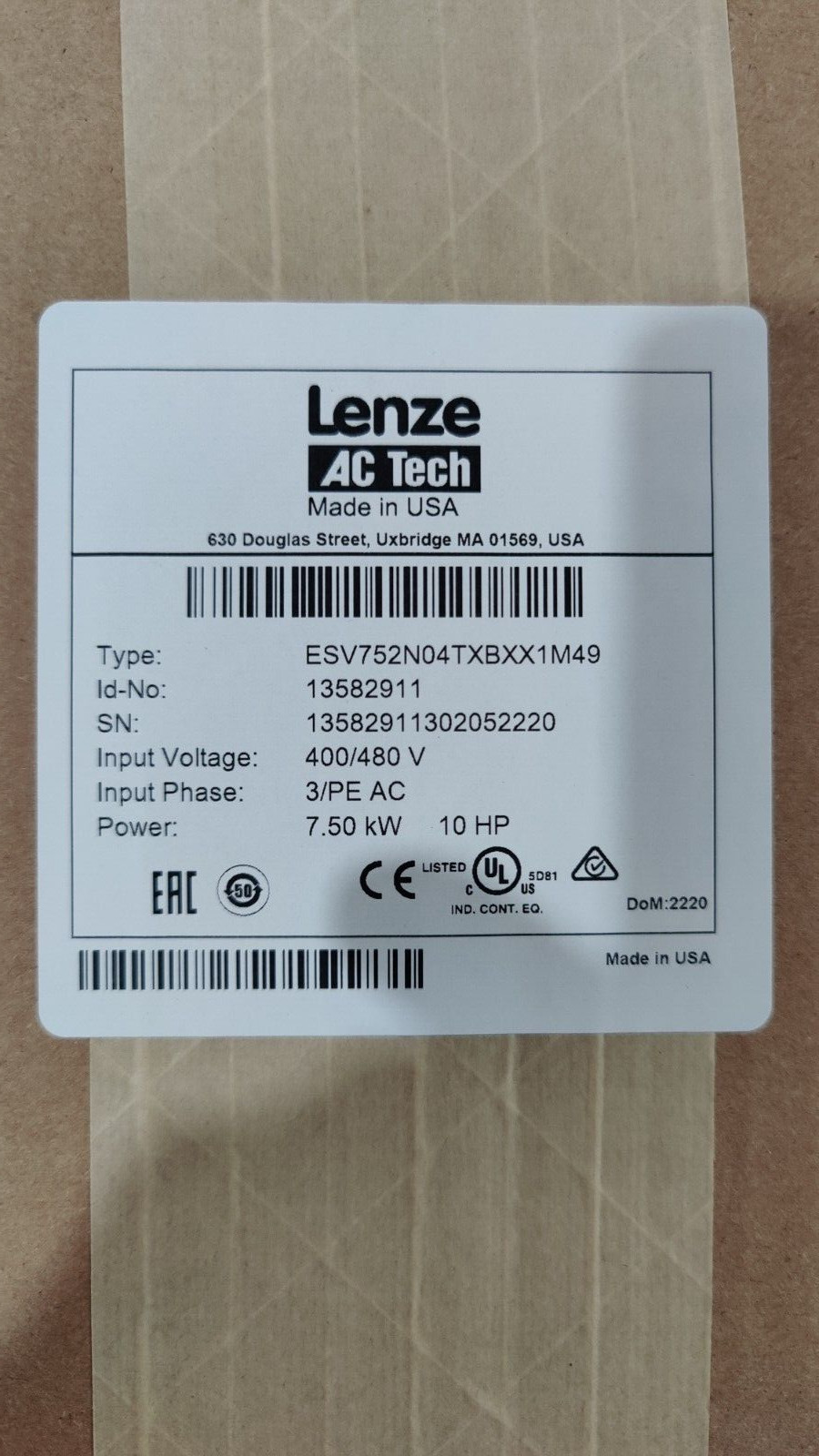 LENZE ESV752N04TXB AC TECH “BRAND NEW USA STOCK”