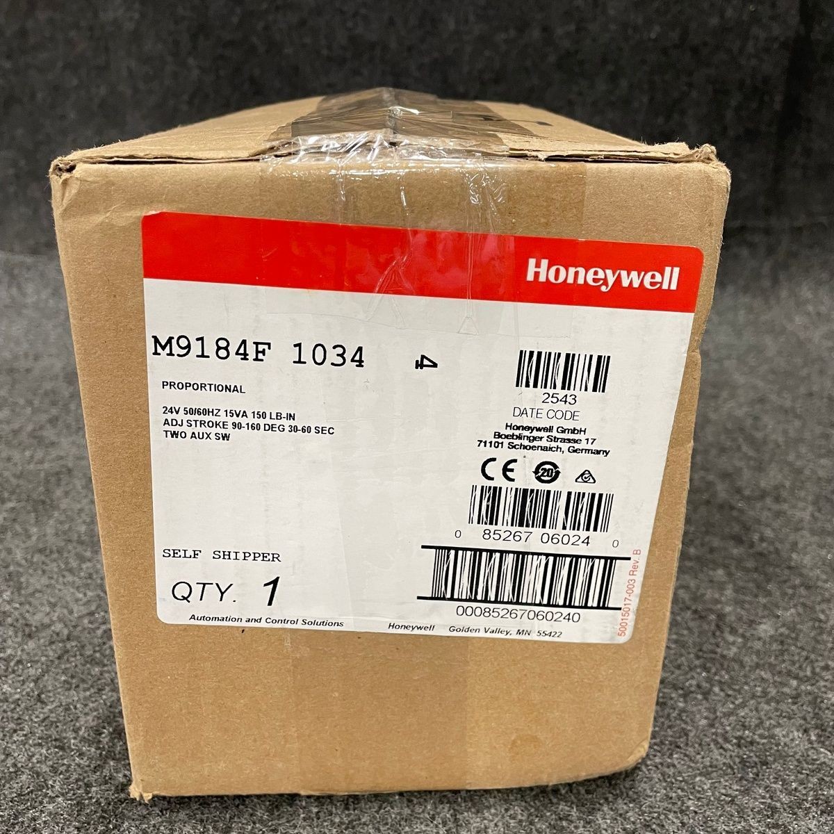 HONEYWELL M9184F 1034 Non Spring Return Modulating Actuator 24V 50/60Hz 15VA