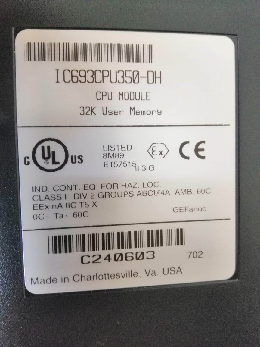 GE FANUC IC693CPU350-DH 32K USER MEMORY, CPU MODULE – NEW NO BOX