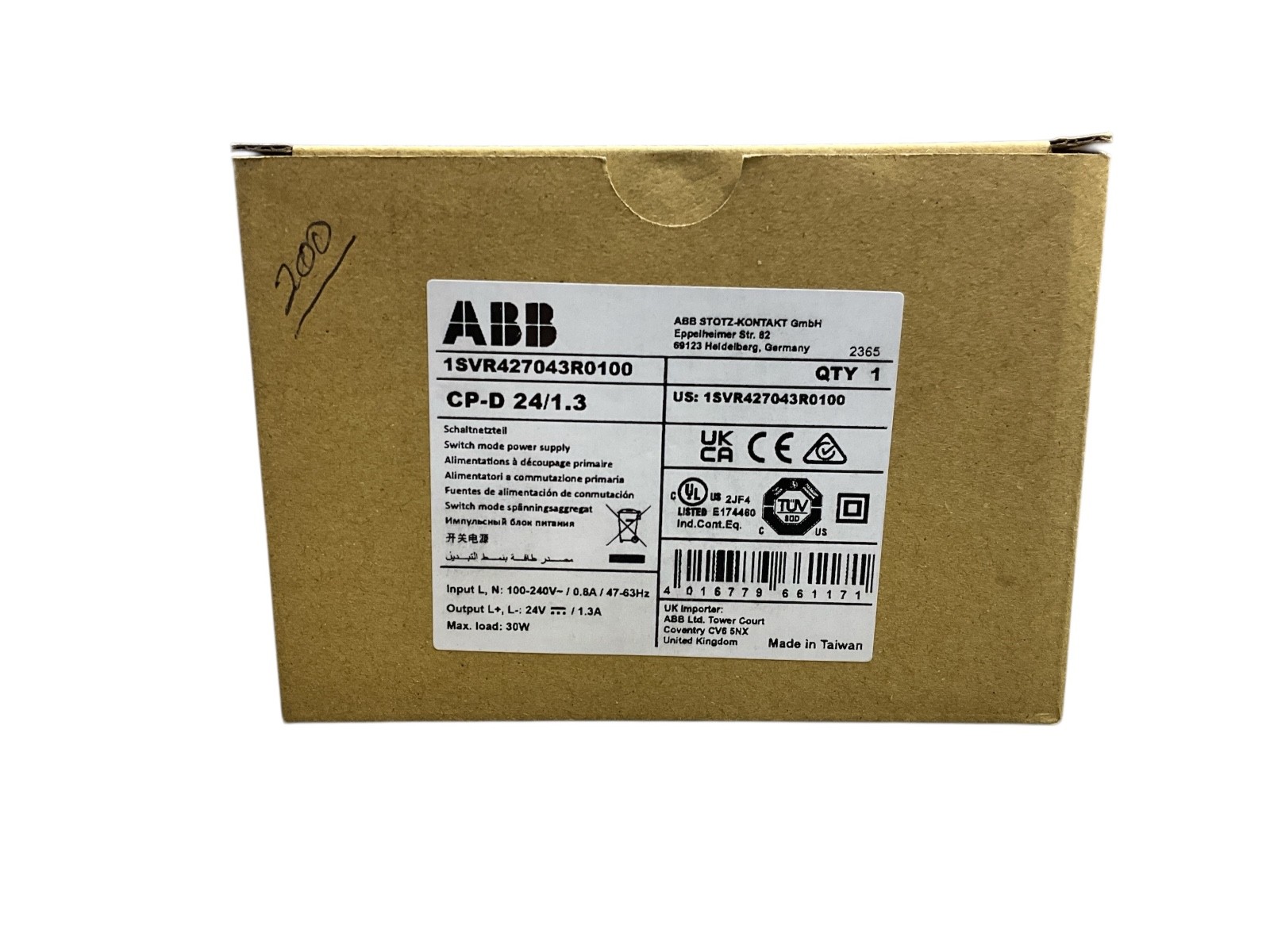 ABB CP-D 24/1.3 Power Supply 24V DC 1.3A DIN Rail 1SVR427043R0100 NEW
