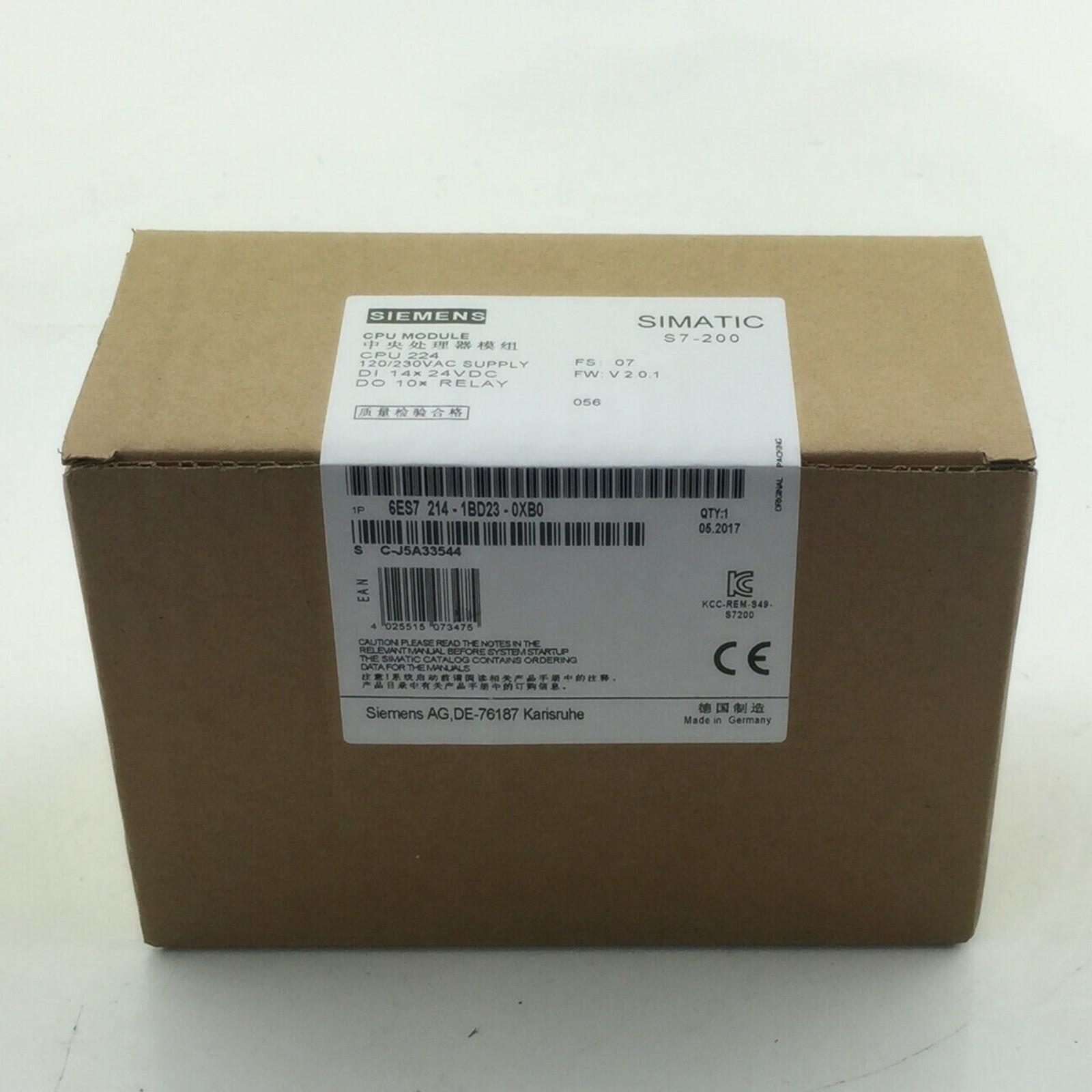 NEW SIEMENS 6ES7 214-1BD23-0XB0 6ES7214-1BD23-0XB0 CPU Module Made In Germany