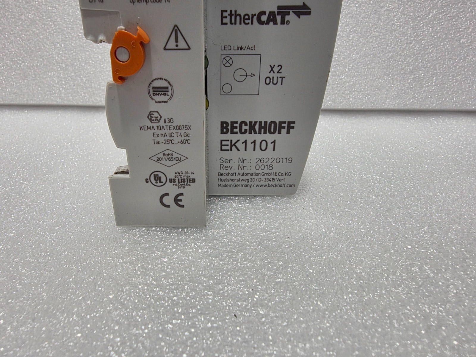 BECKHOFF MULTIMODE FIBRE JUNCTION EK1521, EK1101, EK1521, EL9011 (As-Is)