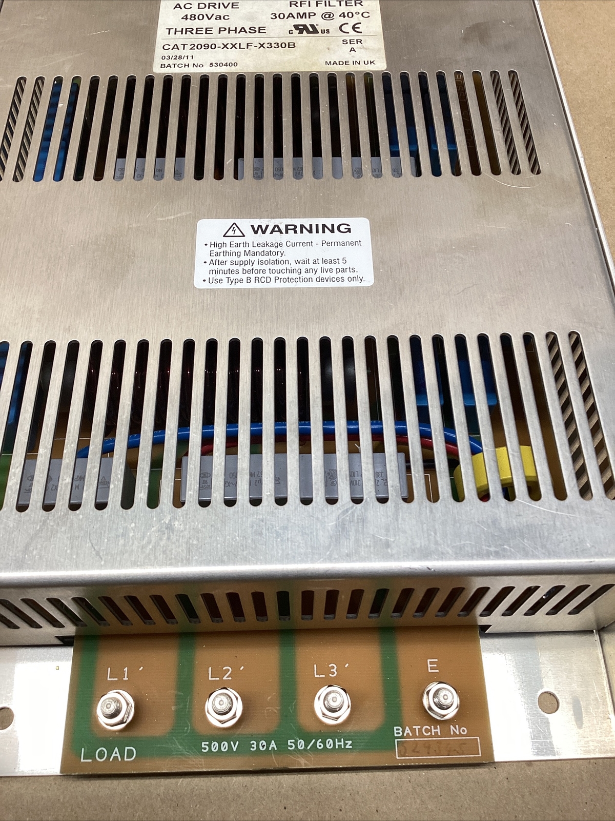 ROCKWELL 2090-XXLF-X330B AC DRIVE RFI FILTER 480VAC 30AMP 3 PHASE #702H80FML
