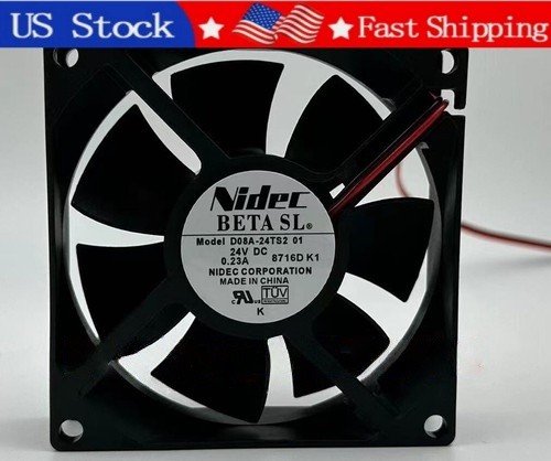 1PCS NEW Nidec D08A-24TS2 01 8025 24V 0.23A 8CM 2-wire Inverter Cooling Fan