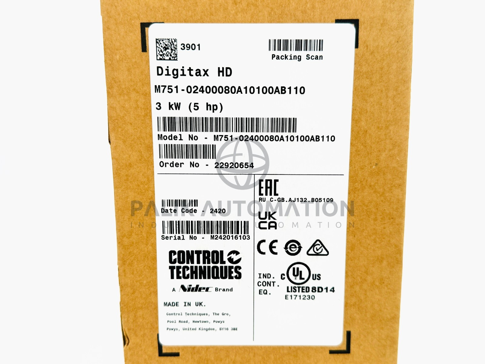 NIDEC Control Techniques M751-024 00080A 3.0kW Digitax HD NEW
