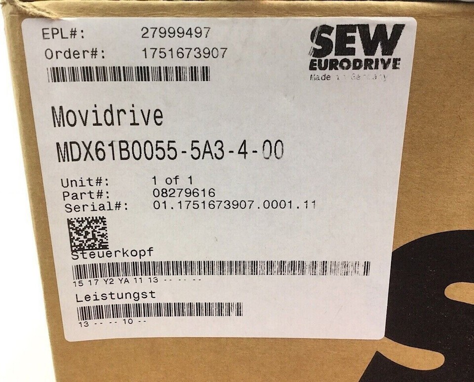 MDX61B0055-5A3-4-00 NEW SEW EURODRIVE MDX61B0055-5A3-4-00 Inverter
