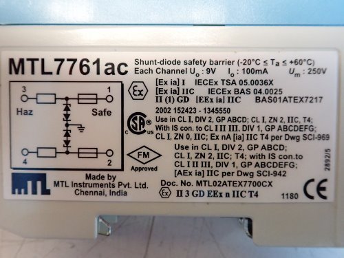 MEASUREMENT TECHNOLOGY LTD MTL INSTRUMENTS MTL7764AC SHUNT-DIODE SAFETY BARRIER