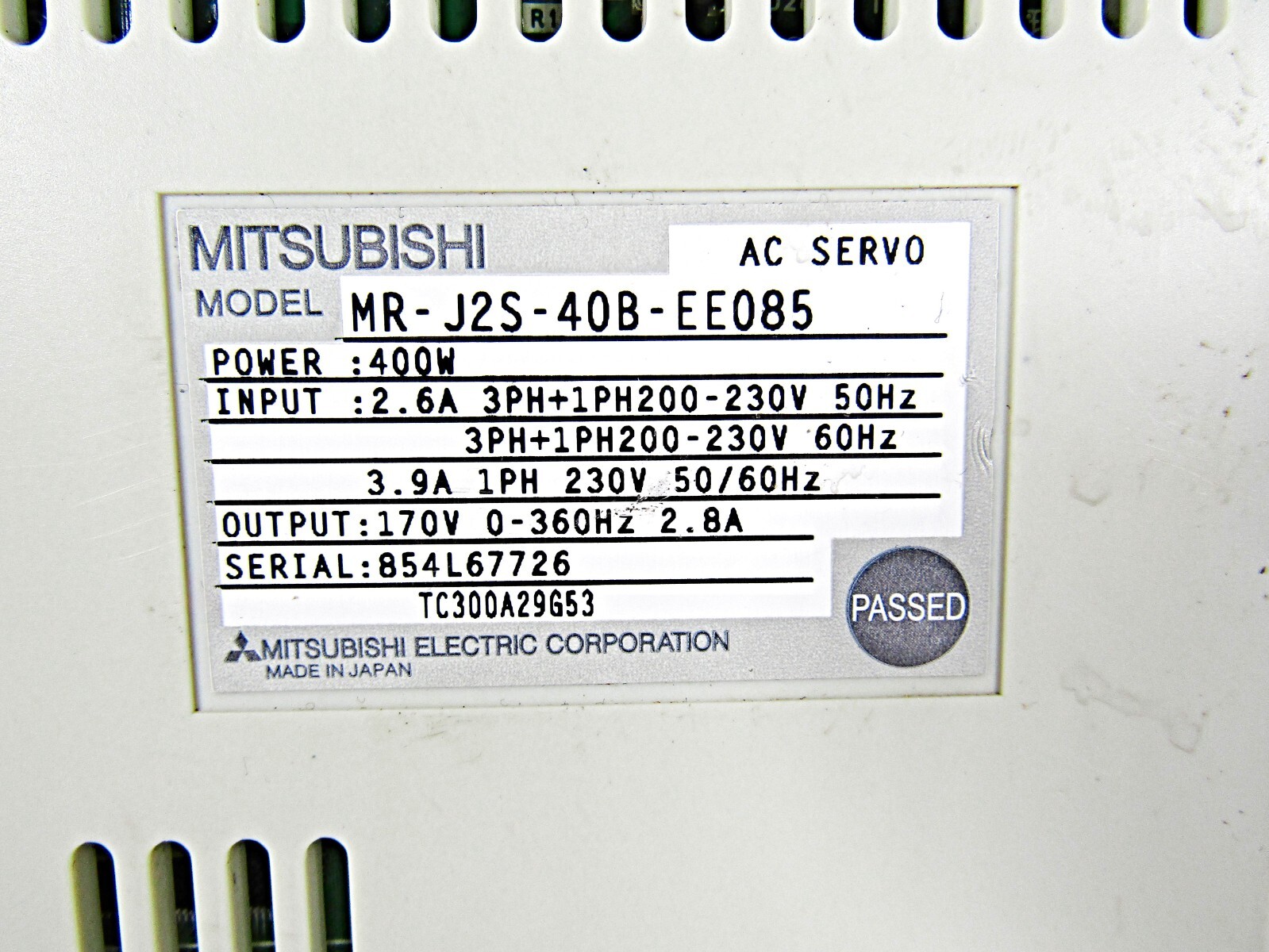 MITSUBISHI MR-J2S-40B-EE085