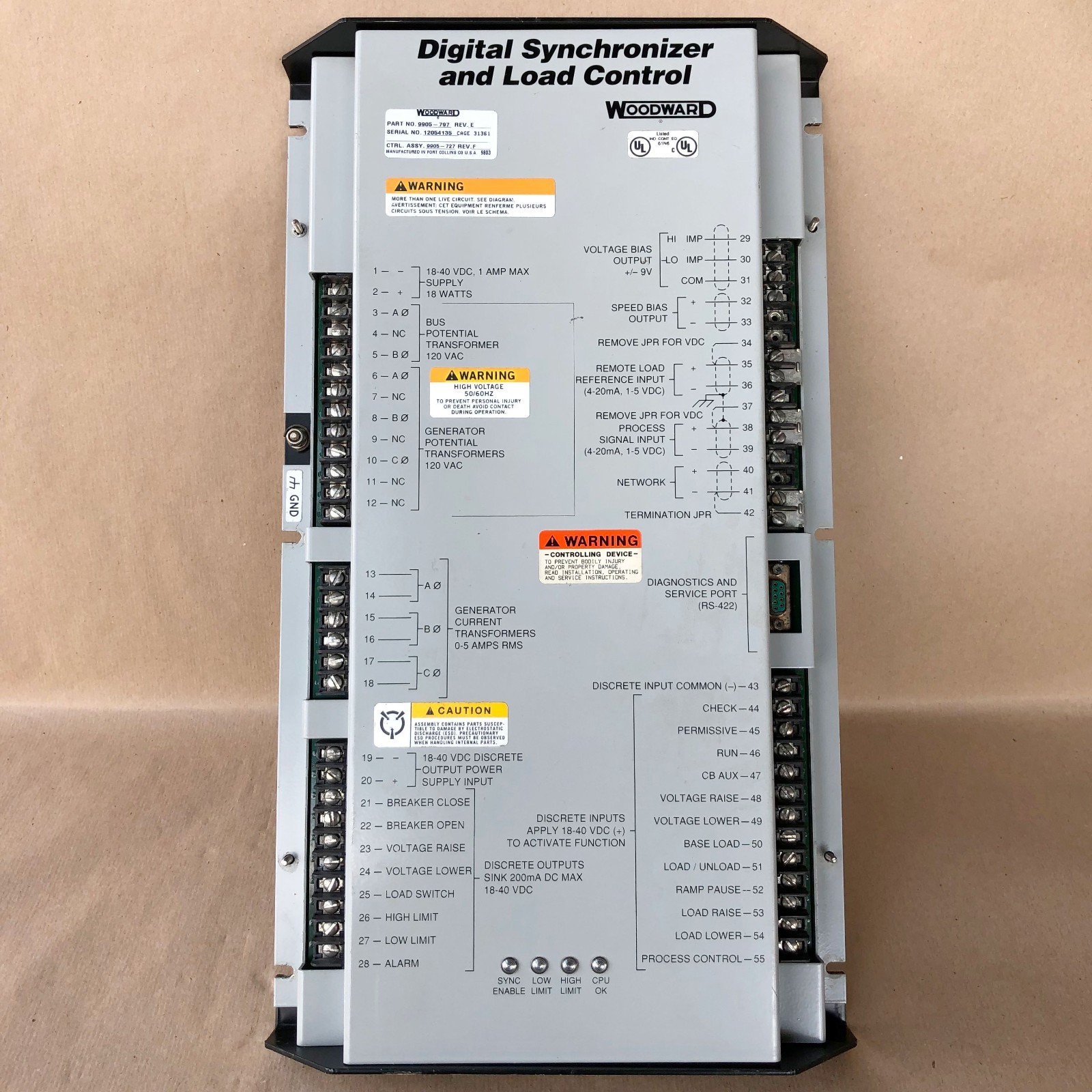 WOODWARD DIGITAL SYNCHRONIZER AND LOAD CONTROL 9905-797