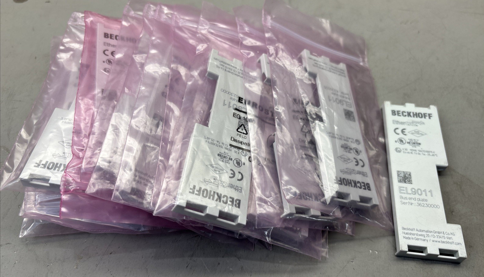 LOT OF 14 – Beckhoff EL9011 EtherCAT Bus End Cover Plate