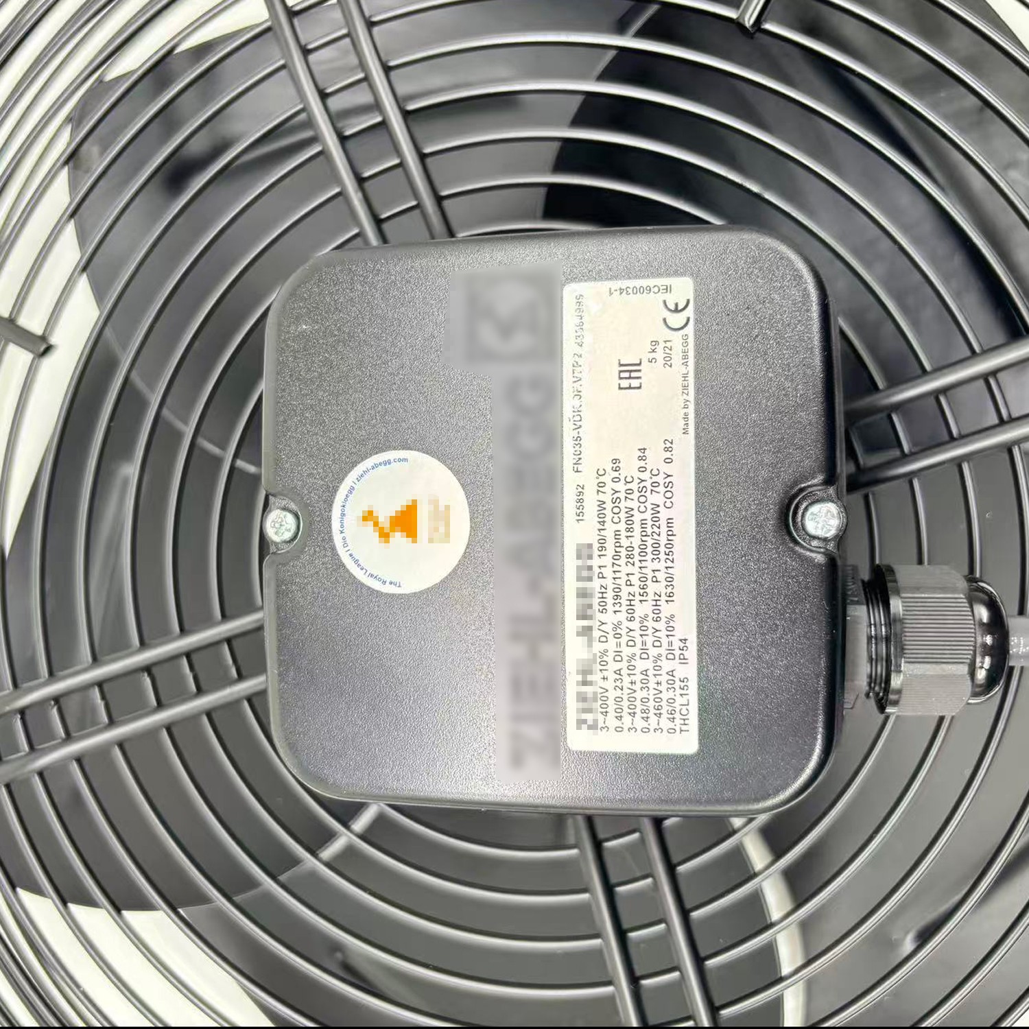 Fits For ZIEHL-ABEGG Centrifugal Fan 50/60Hz 230~460V FN035-VDK.0F.V7P2