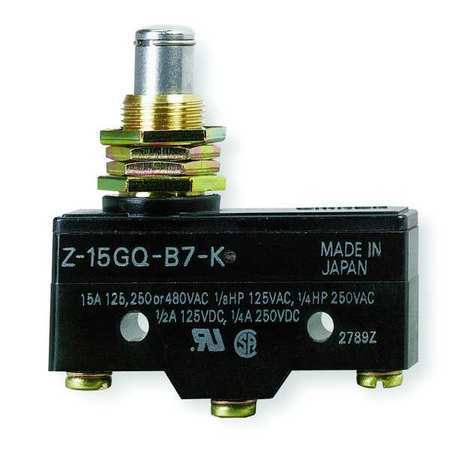 Omron Z-15Gq-B7-K Industrial Snap Action Switch, Panel Mount, Plunger Actuator,