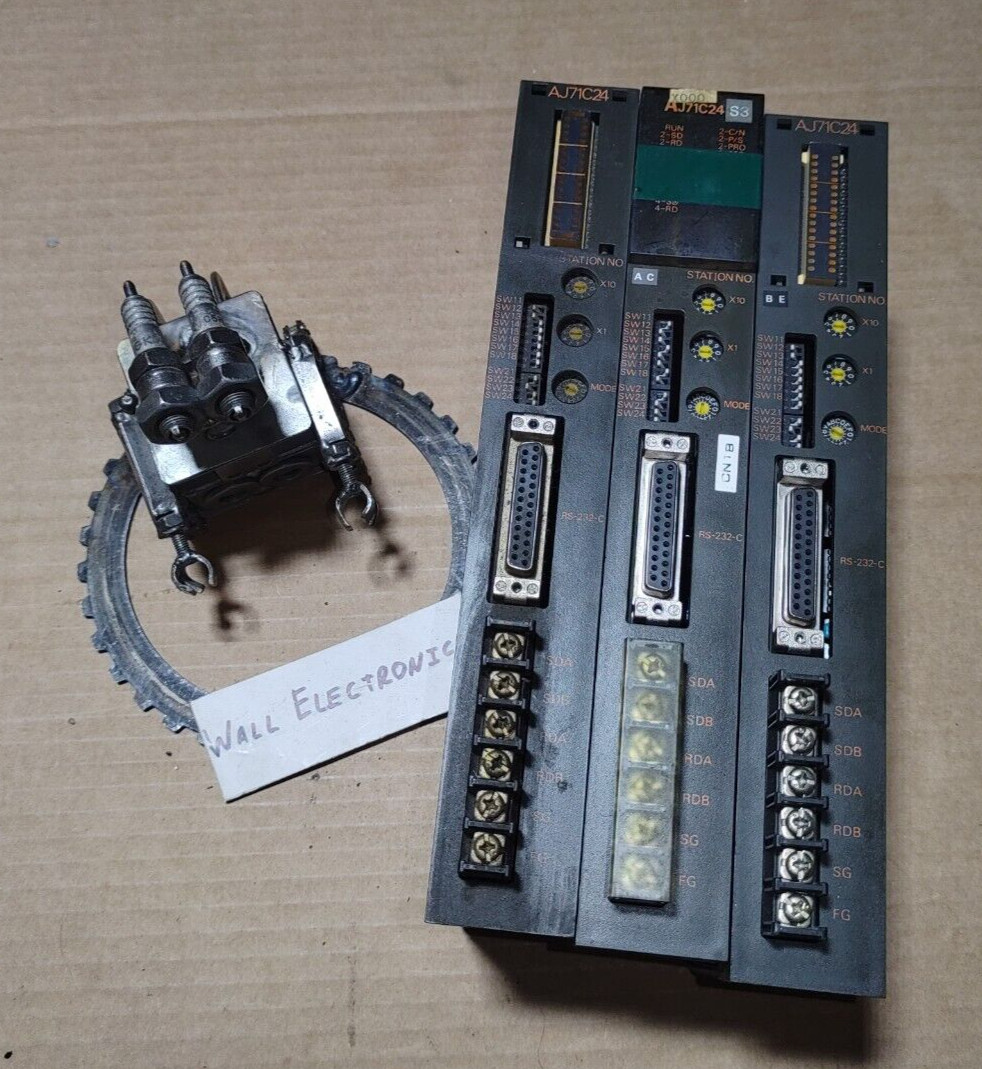 Mitsubishi AJ71C24 MELSEC Computer Link Module =Used= Lot Of 3=