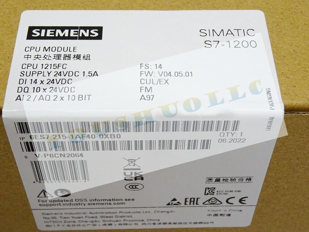 6ES7 215-1AF40-0XB0 NEW SIEMENS 6ES7215-1AF40-0XB0 S7-1200F Compact CPU 1215 FC
