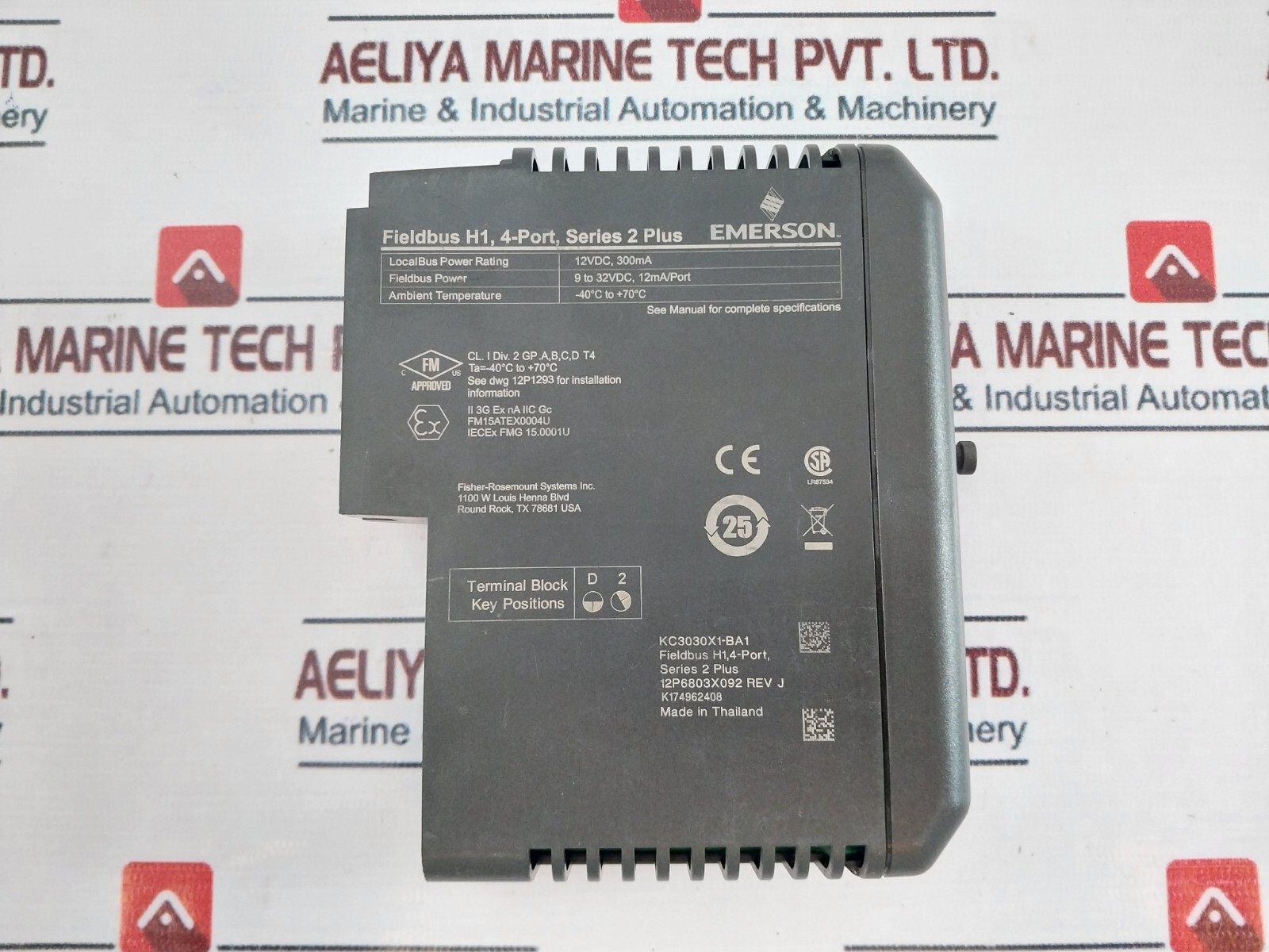 Emerson KC3030X1-BA1 Fieldbus H1 4-Port Module FM15ATEX0004U 12P6803X092
