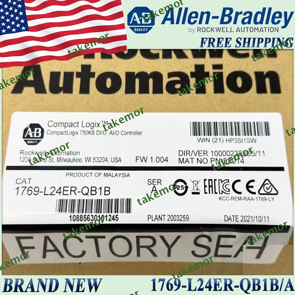New AB 1769-L24ER-QB1B/A CompactLogix 750KB DI/O Controller 1769L24ERQB1B A 1PC