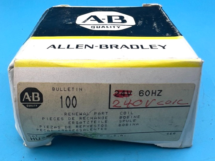 Allen Bradley HU474 Coil 240V 60HZ 220V 50 HZ Contactor Coil — NEW READ