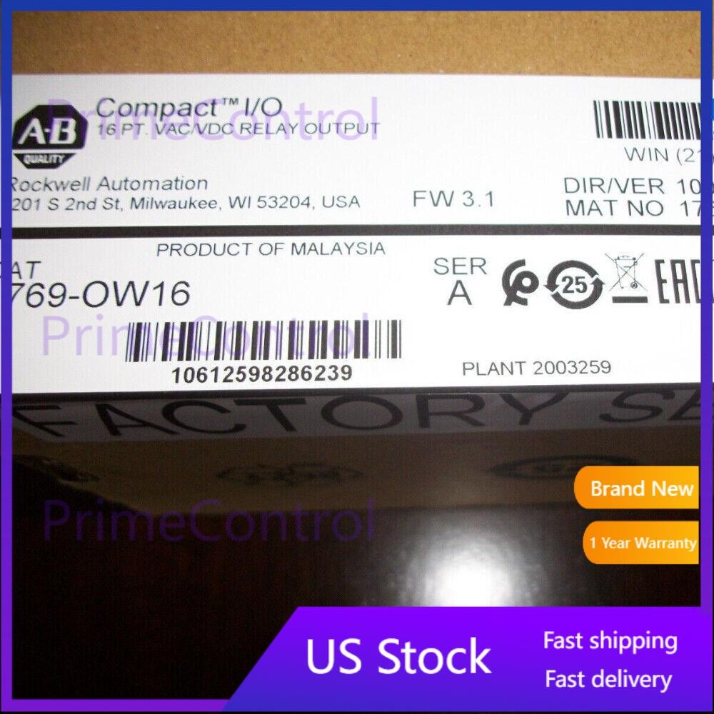 Allen Bradley 1769-OW16 / A Compact I/O Relay Output. Factory Sealed