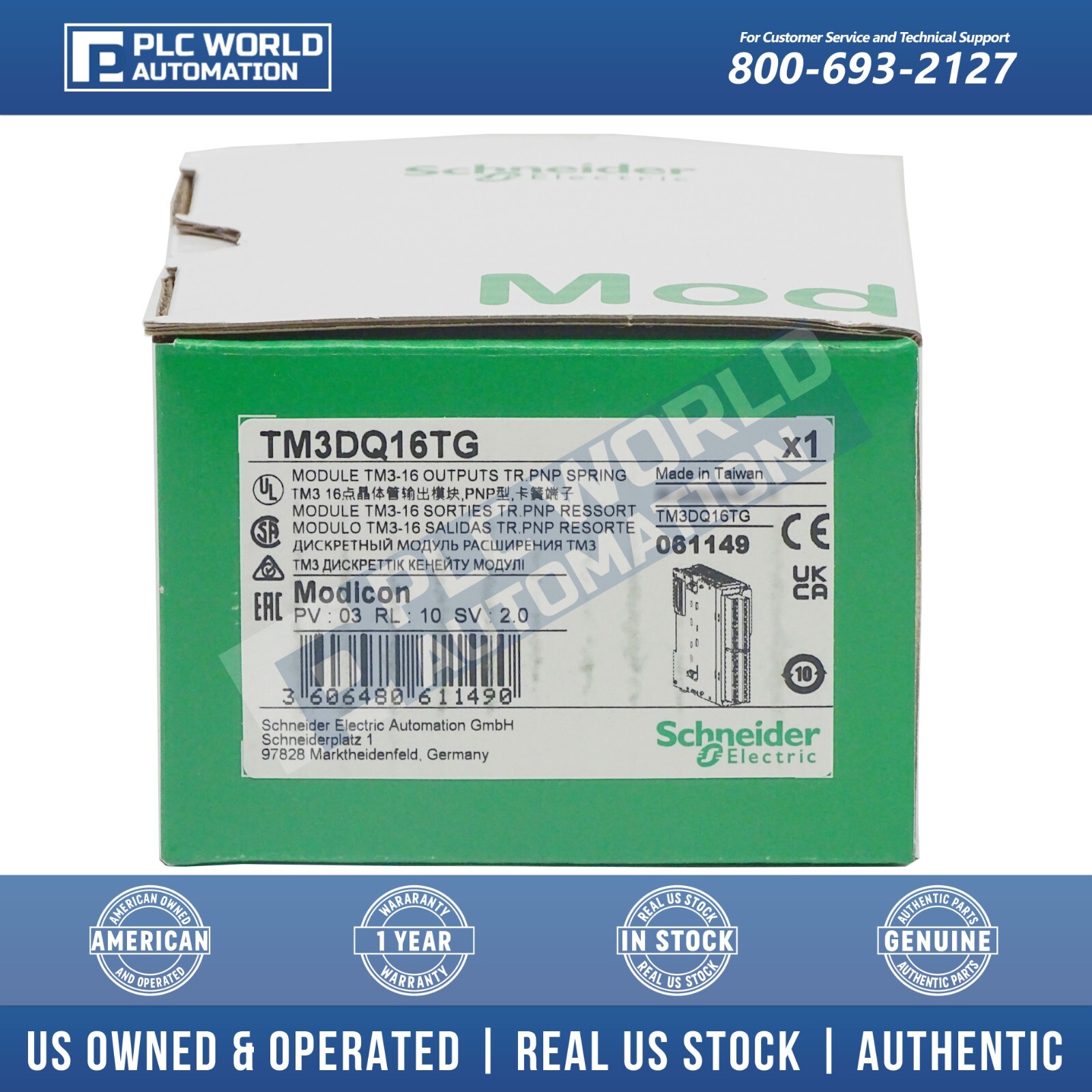 Brand New Schneider TM3DQ16TG Modicon TM3-16 Discrete Output Module, 2 Year Wty