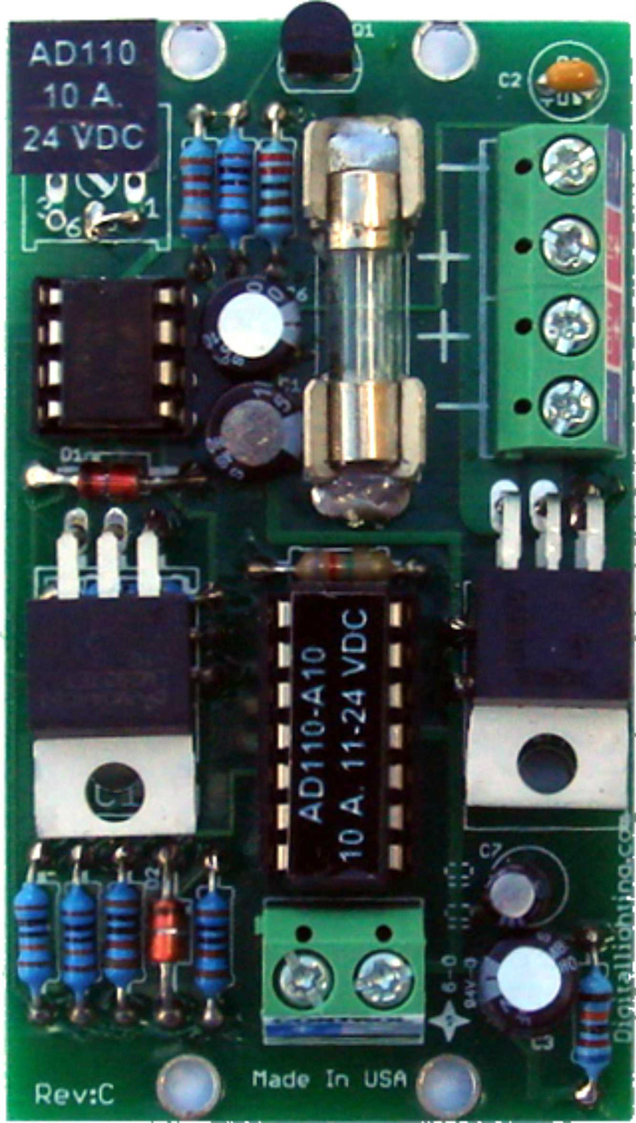 AD110-A10 0-10V LED DIMMER PWM 10 A Output range 12VDC- 24 VDC; Made in USA