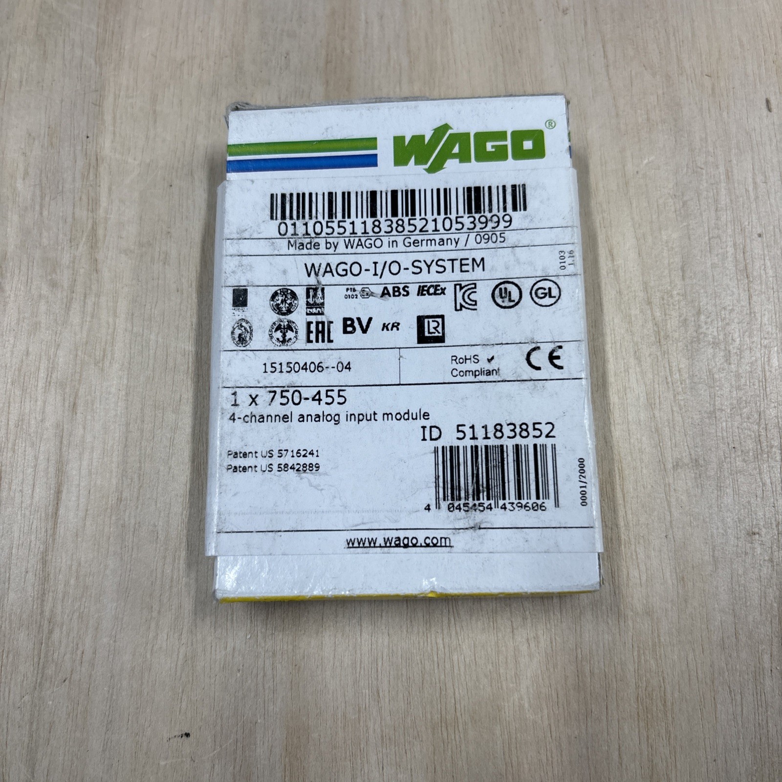 WAGO 750-455 750 455 750455 4-Channel AI Module BRAND NEW FACTORY SEALED BOX