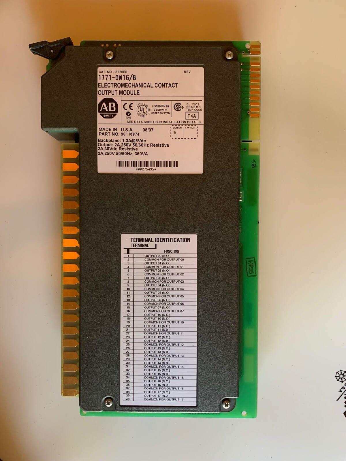 Allen-Bradley 1771-OW16 B Electromechanical Contact PLC Output Module