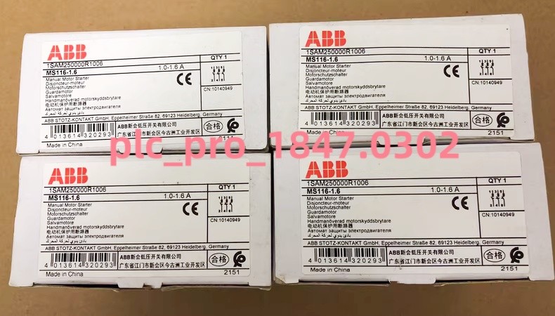 1SAM250000R1006 1PCS Brand New ABB MS116-1.6 1.0-1.6A Circuit Breaker Fast ship