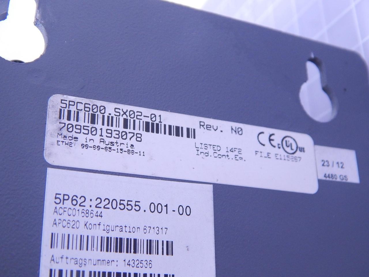 B & R 5PC600.SX02-01 CONTROL T131149