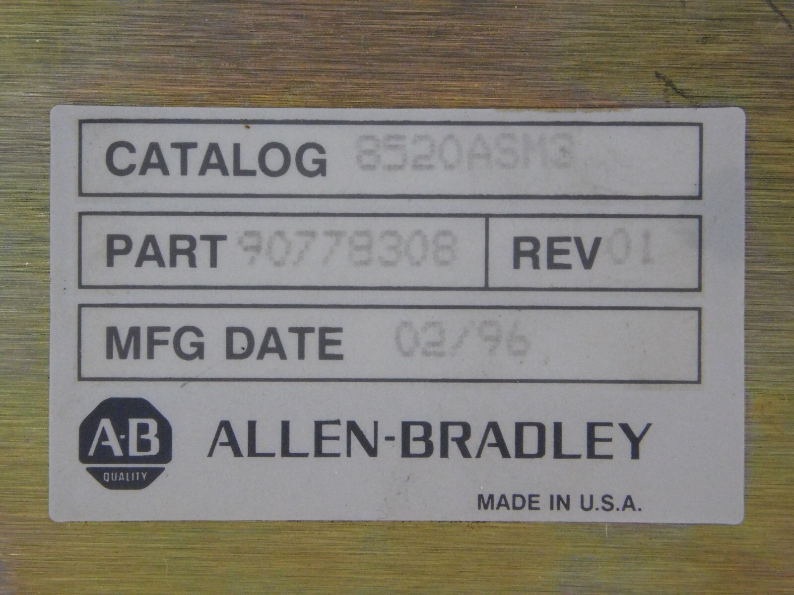 Allen Bradley 8520ASM3 Axis Control Module 90778306 Card Circuit Board Unit USA