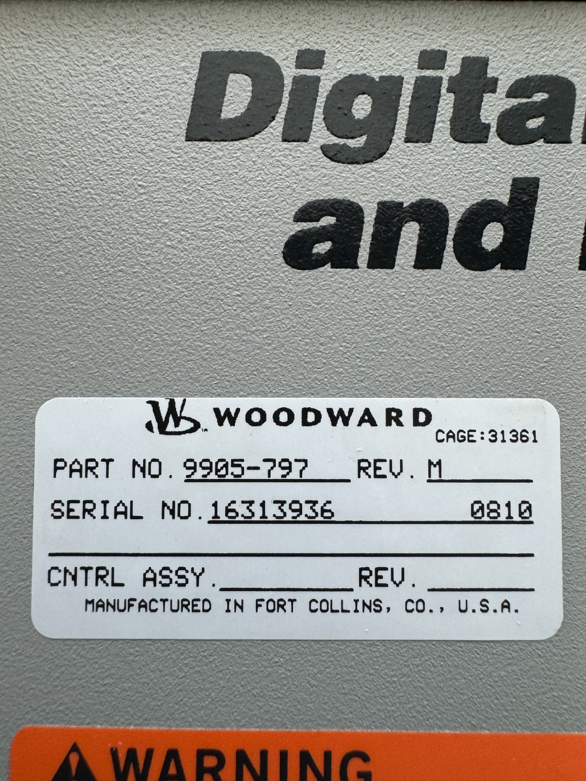 Woodward Digital Synchronizer and Load Control 9905-797