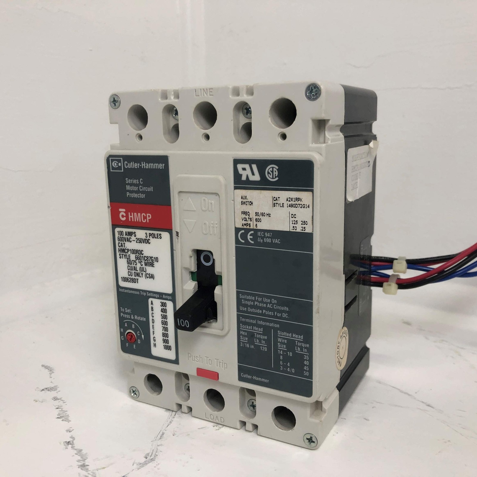 Eaton Cutler-Hammer CHHMCP100R3C C-H HMCP100R3C 100A HMCP 3P 480V L/L ST, Black