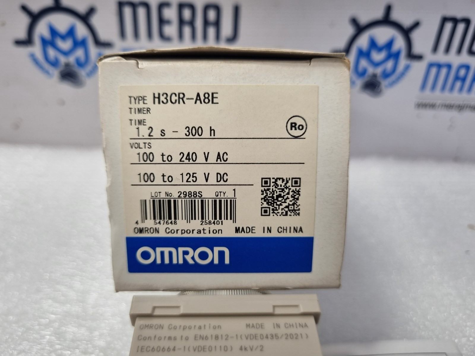Omron H3CR-A8E Timer Time 1.2s to 300h Volts 100-240VAC 100-125VDC