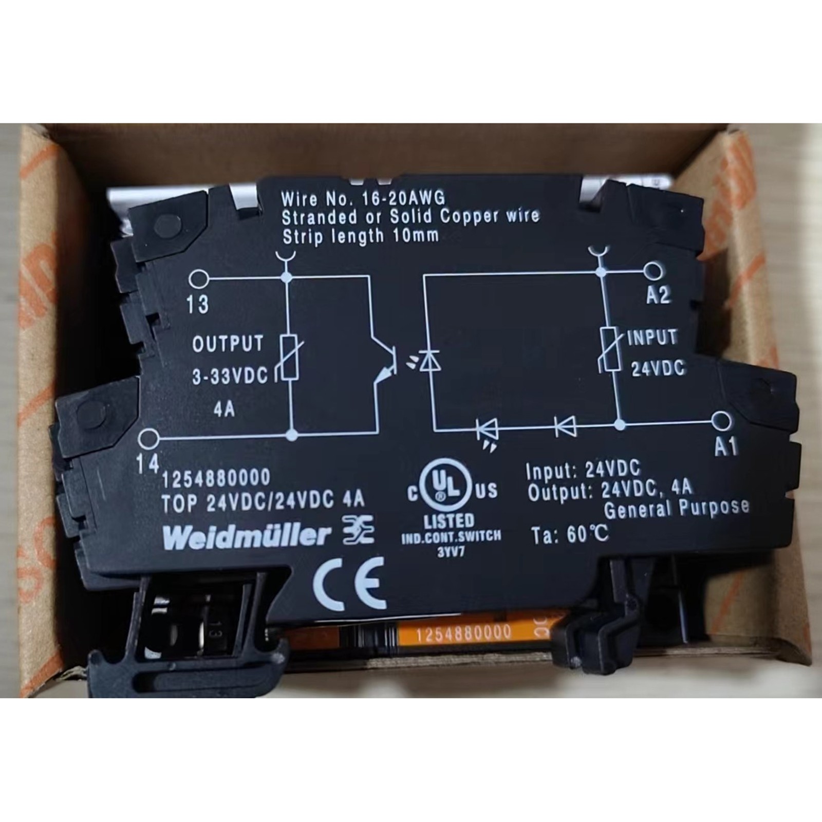 1pcs New Weidmuller TOP 24VDC/24VDC 4A 1254880000 Solid State Relay#QW