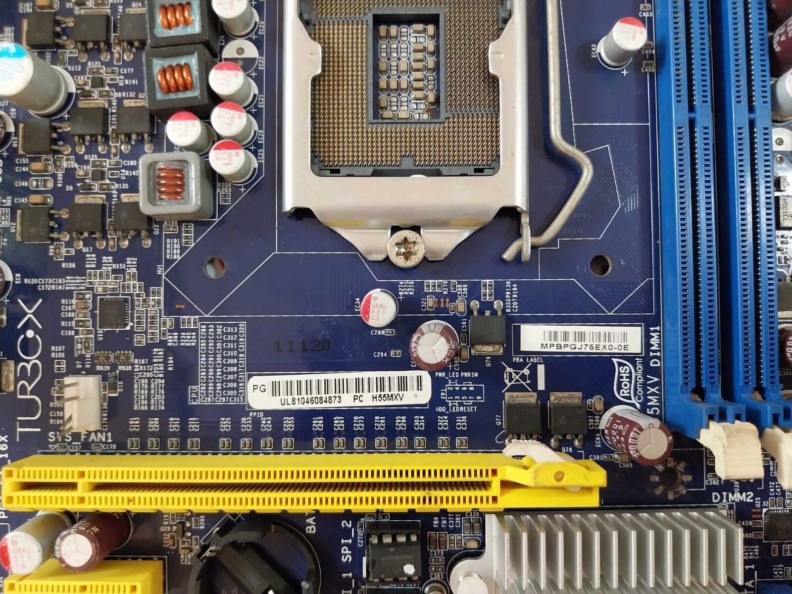Foxconn H55MXV Motherboard With Ram I/O Shield 94V-0