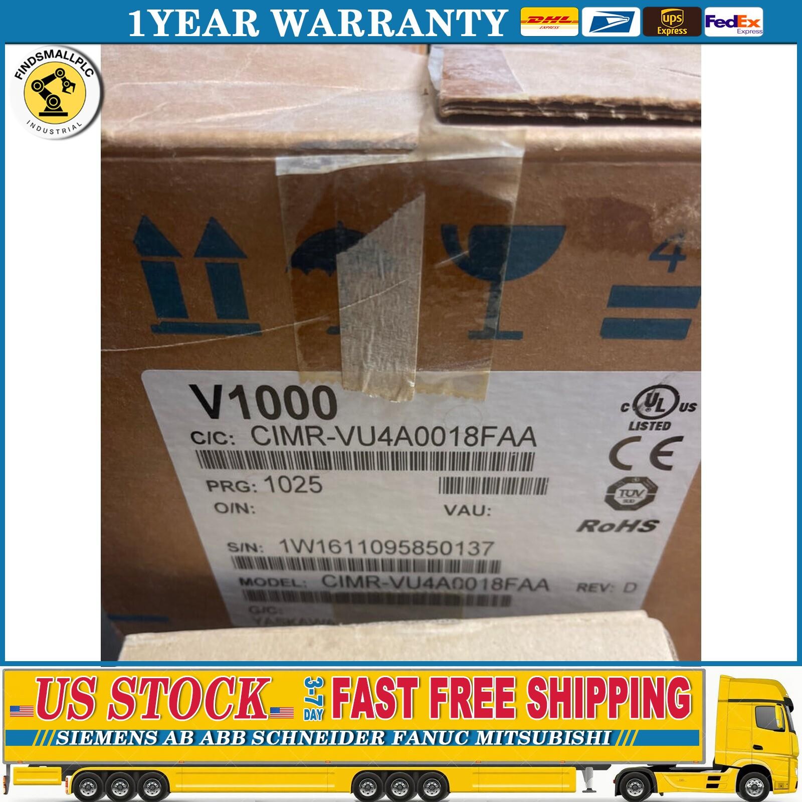 US FREE TAX Yaskawa CIMR-VU4A0018FAA Inverter CIMRVU4A0018FAA 1PC