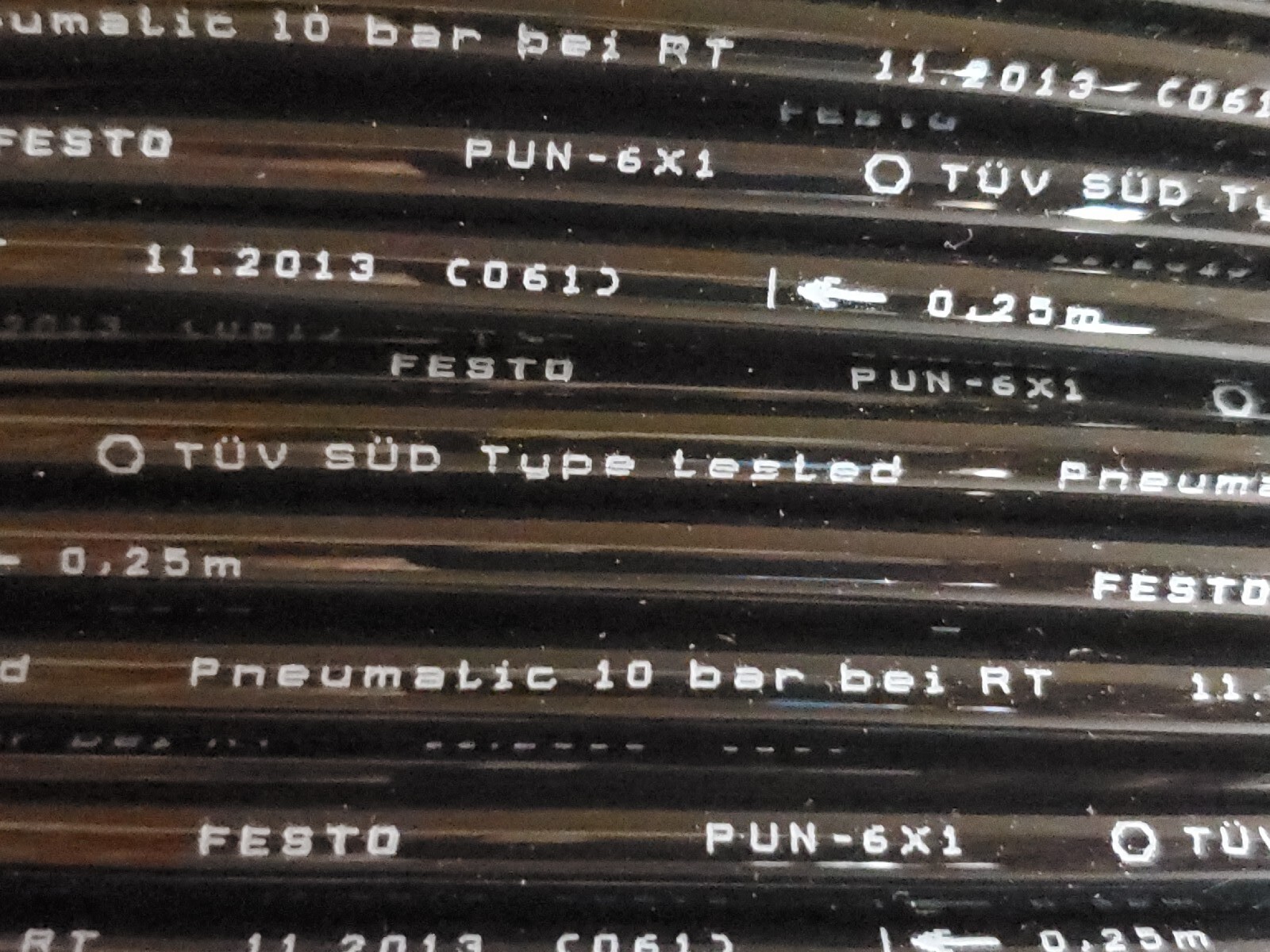 NEW Festo PUN-6X1-SW – 50m Length – Black 6mm OD – Pneumatic Tubing
