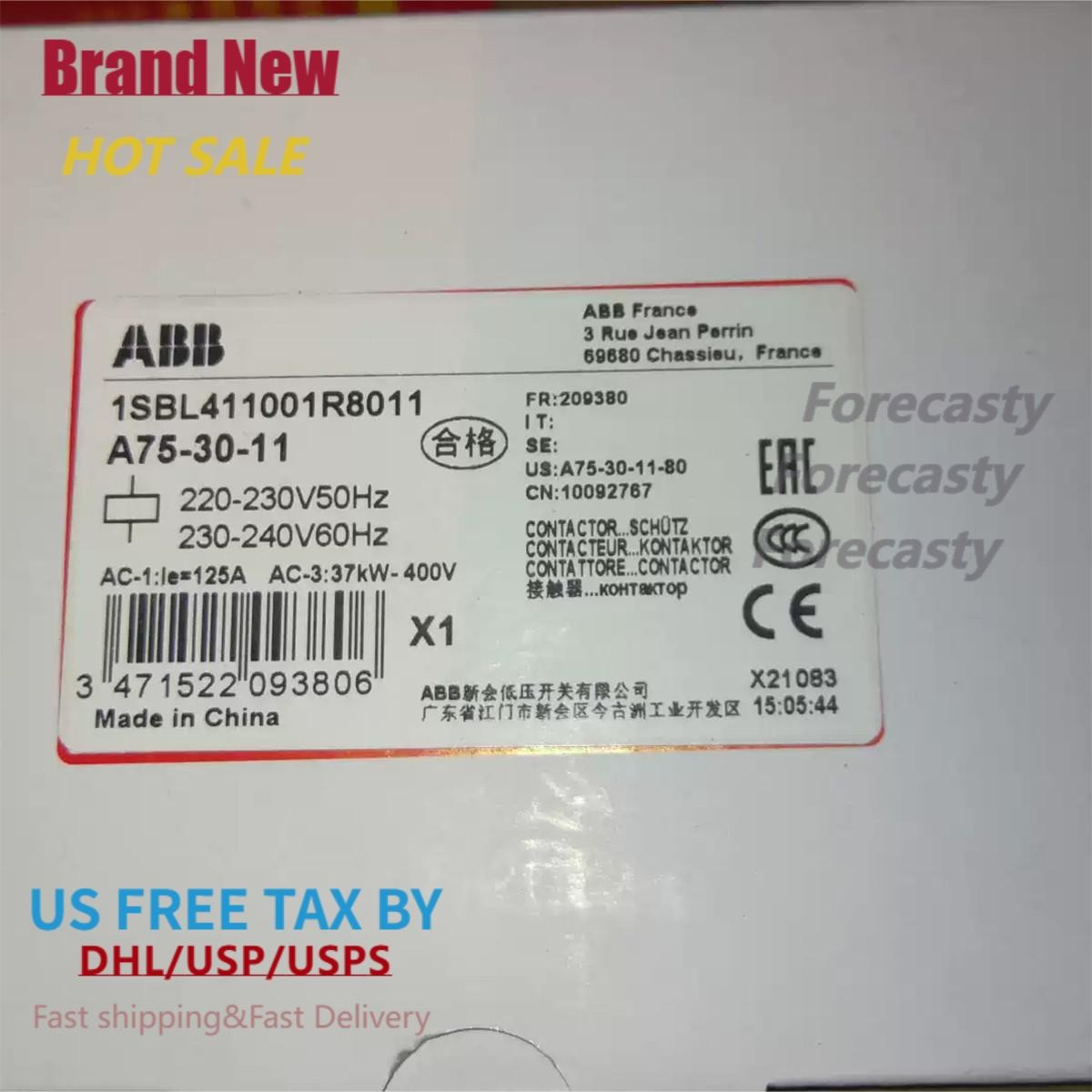 A75-30-11 1PCS NEW ABB A75-30-11 AC220V Contactor Fast Shipping US Free TAX